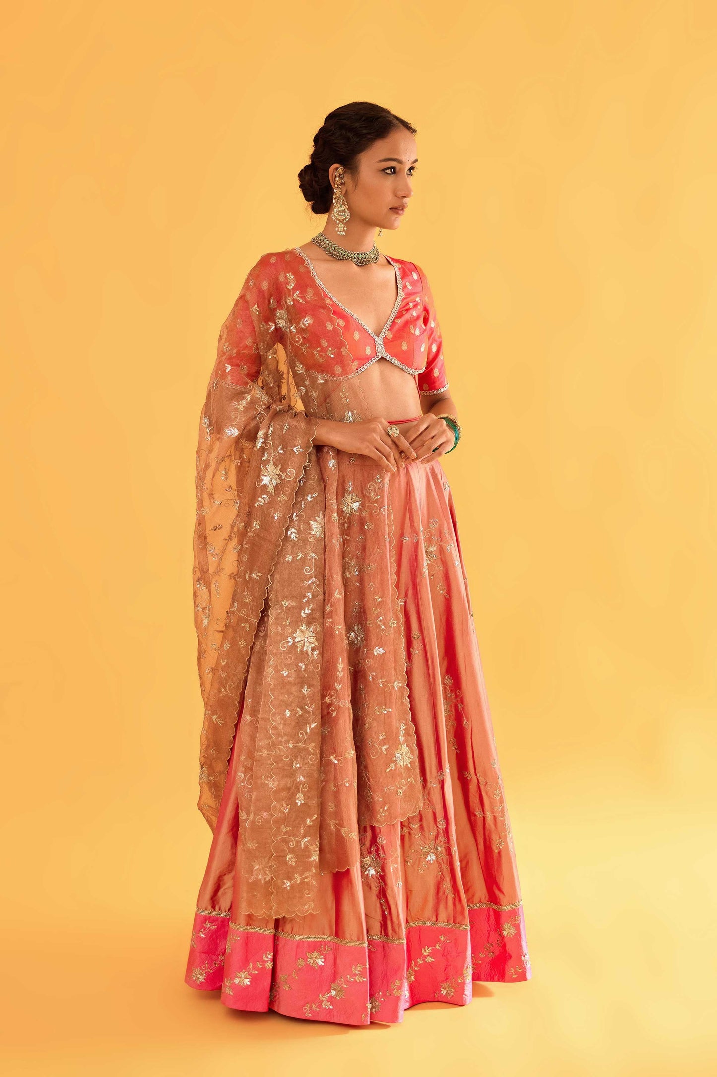 Bhairavi Devi Lehenga (Gulab)
