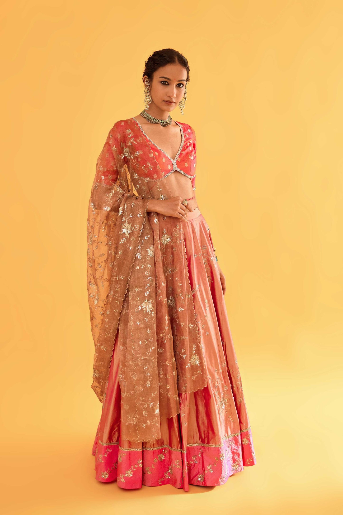 Bhairavi Devi Lehenga (Gulab)