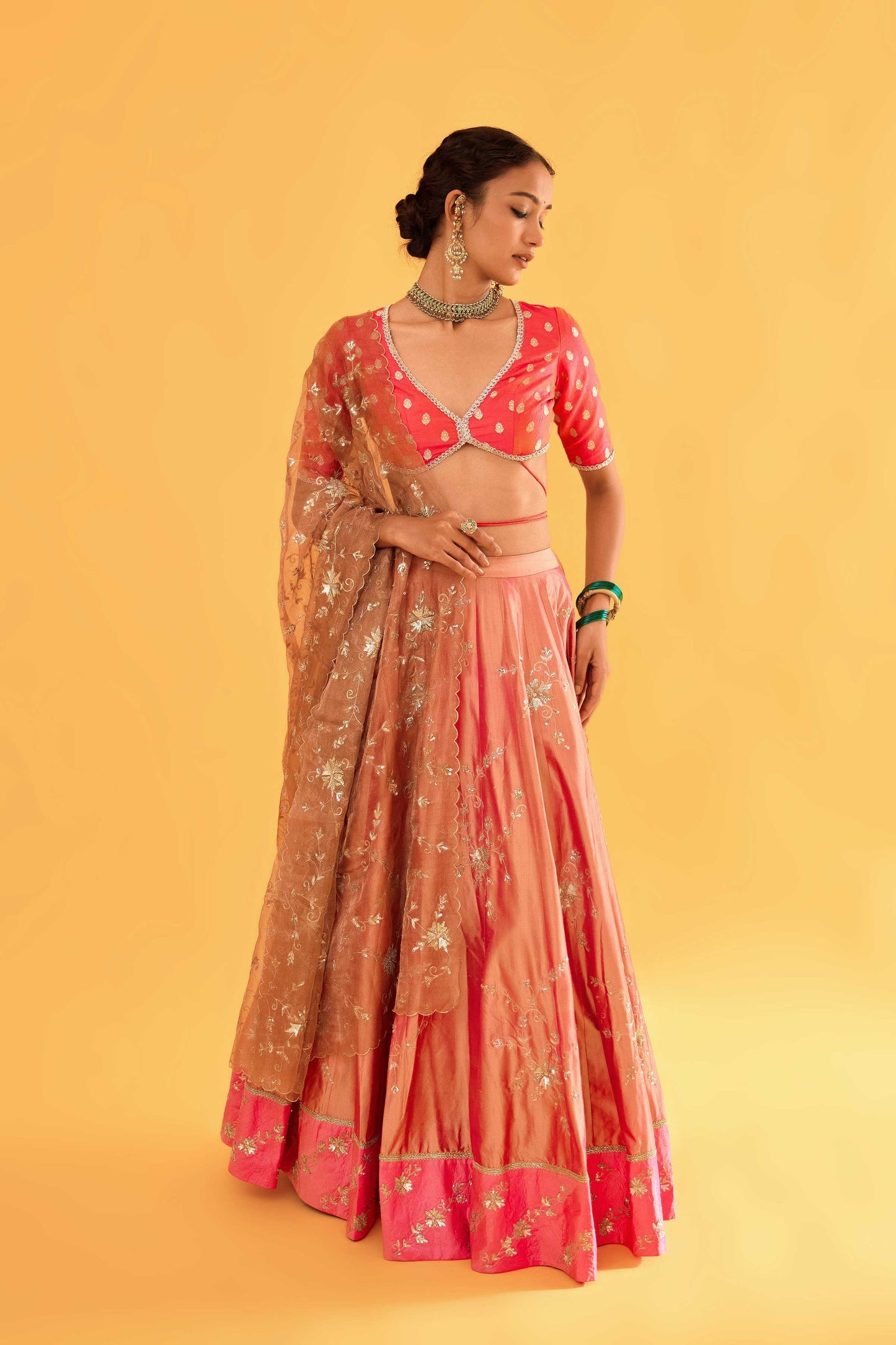 Bhairavi Devi Lehenga (Gulab)