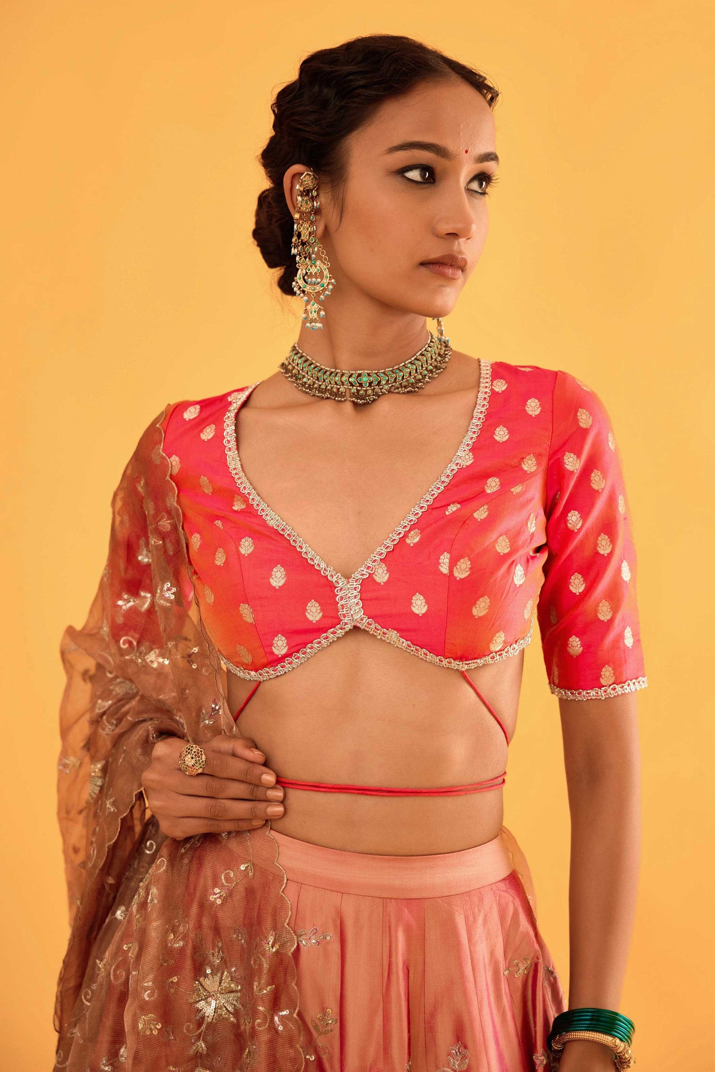 Bhairavi Devi Lehenga (Gulab)
