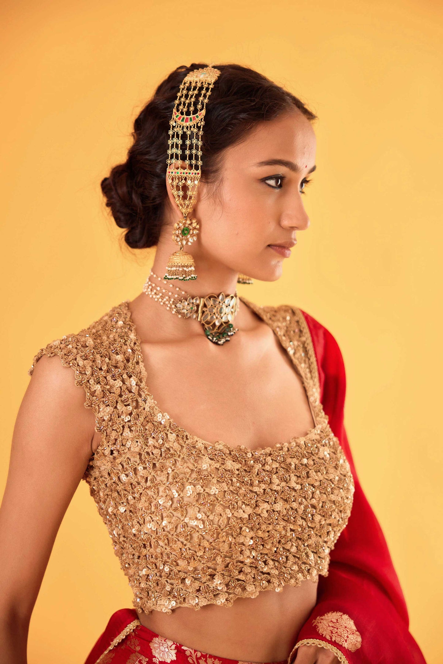 Durgavati Banarasi Lehenga (Surkh)
