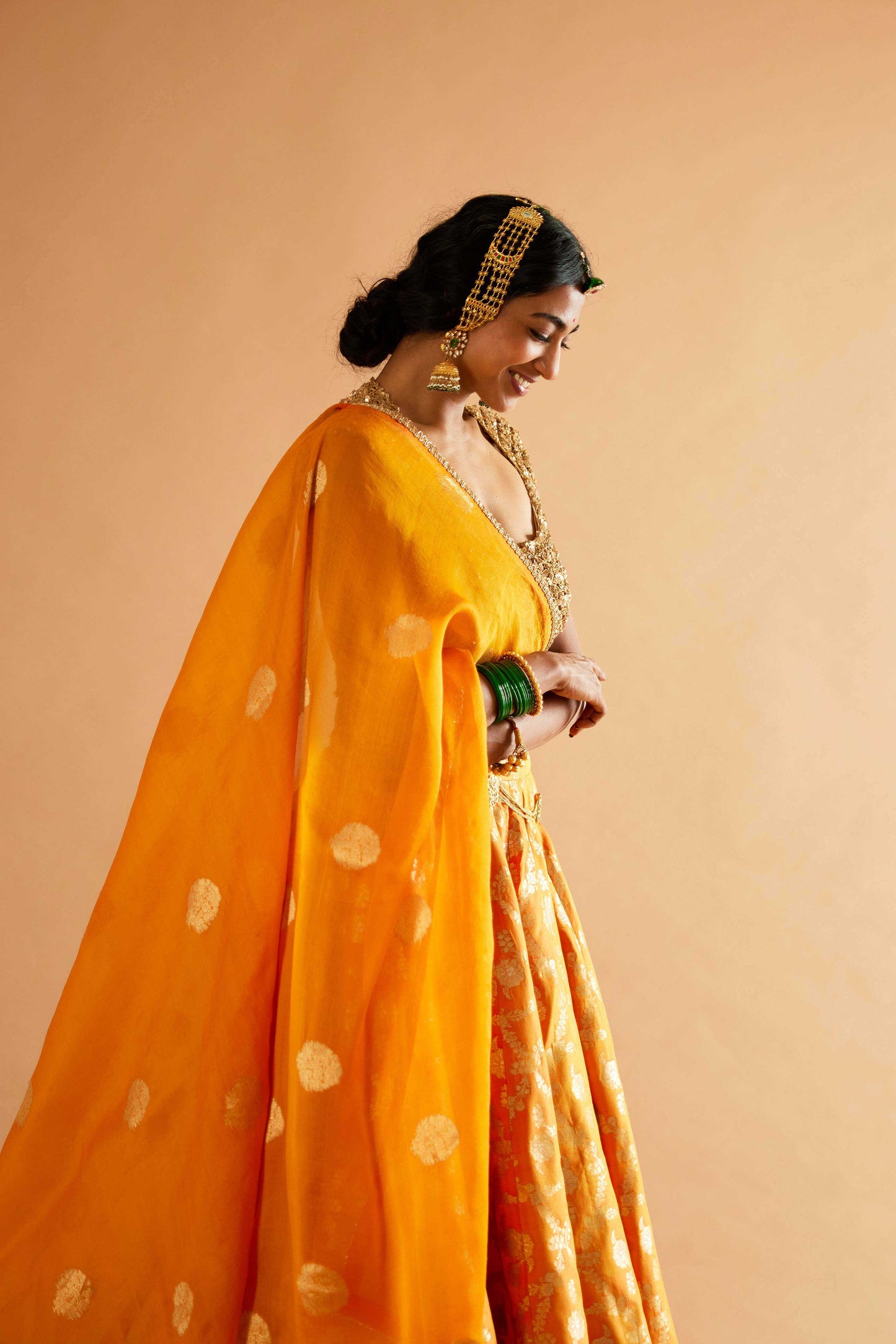 Durgavati Banarasi Lehenga (Haldi)