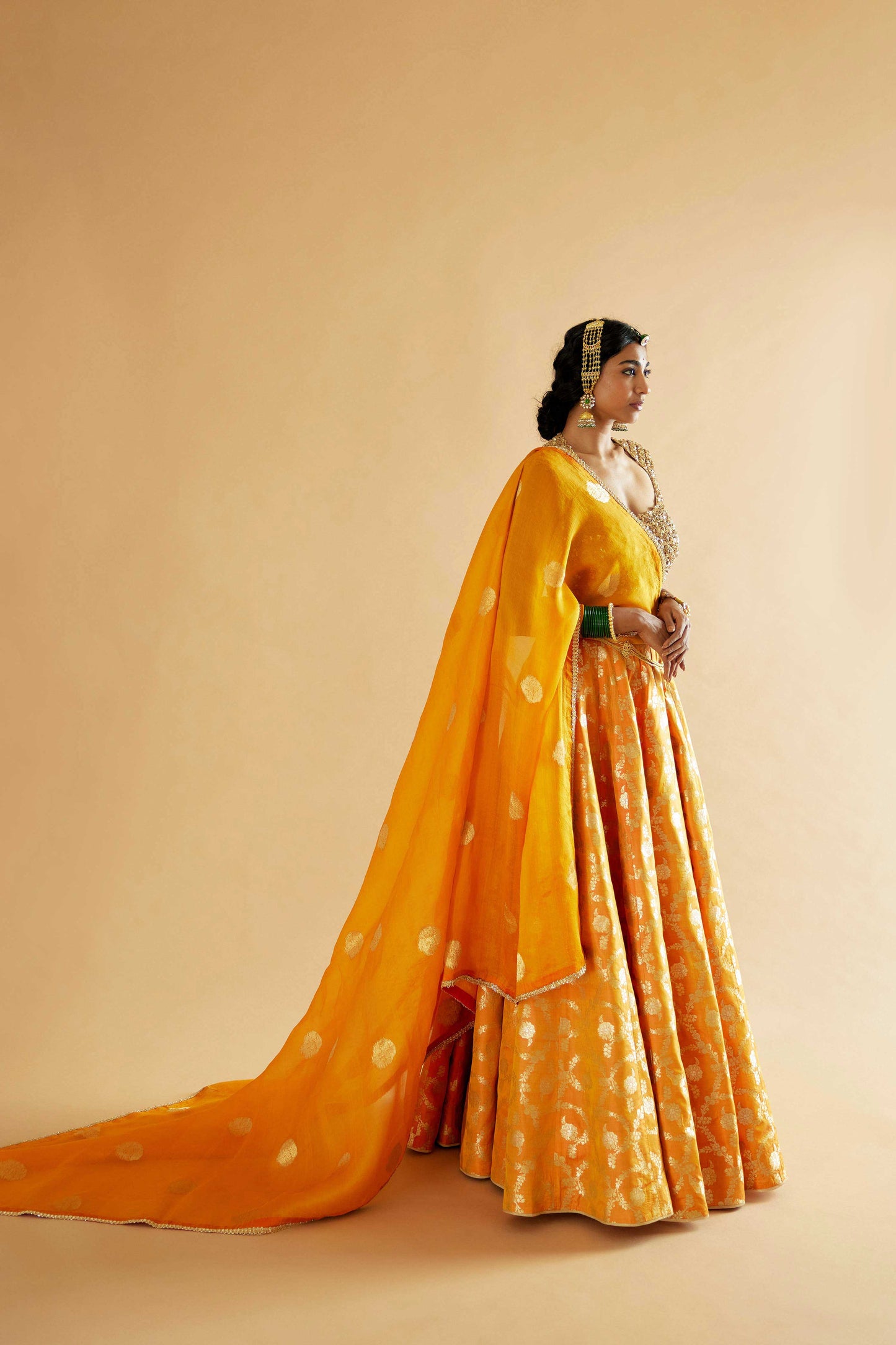 Durgavati Banarasi Lehenga (Haldi)