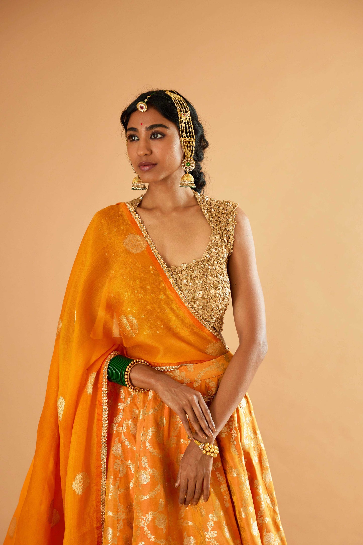 Durgavati Banarasi Lehenga (Haldi)