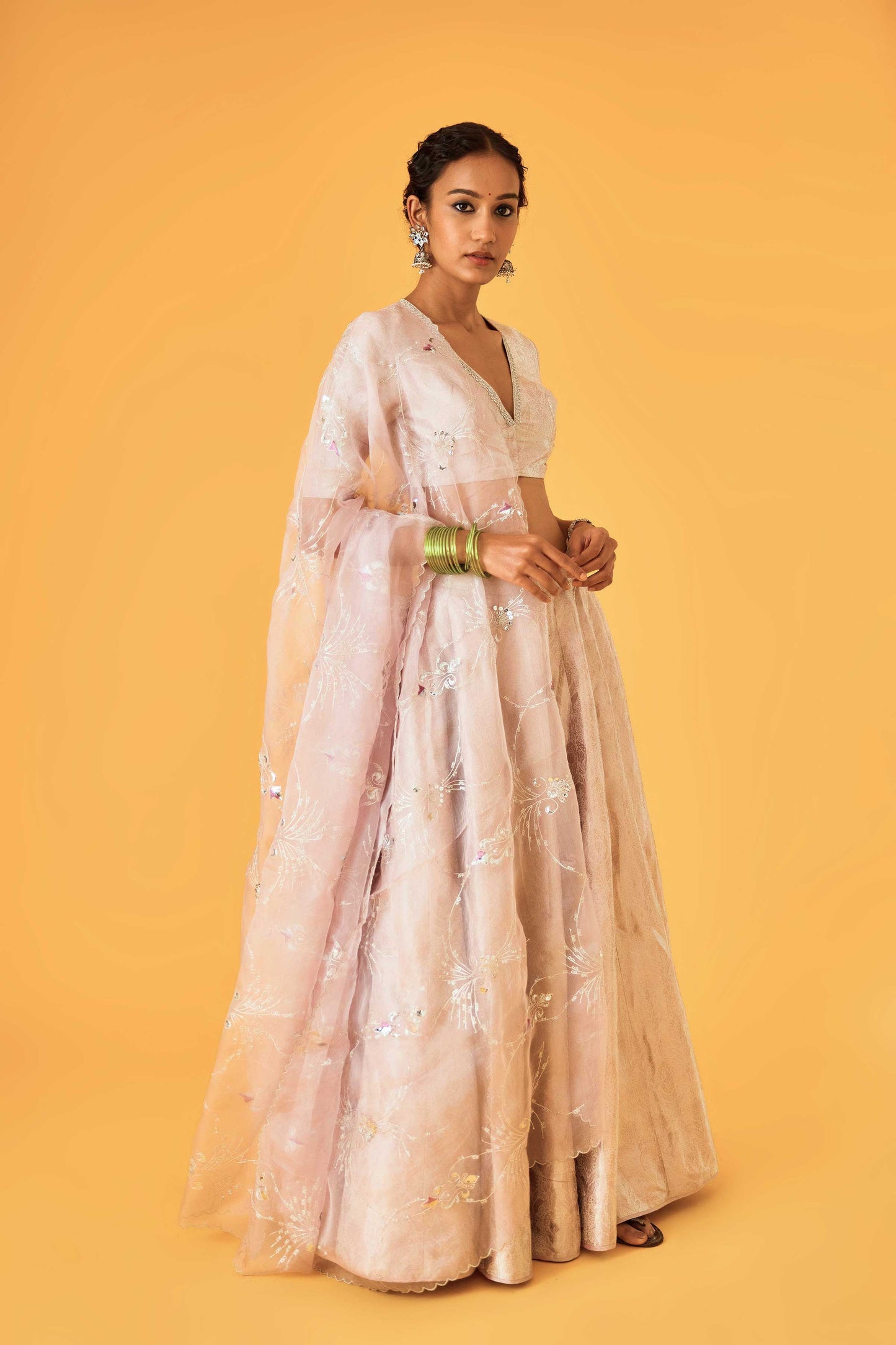 Gayatri Devi Kamkhab Lehenga (Ouda)