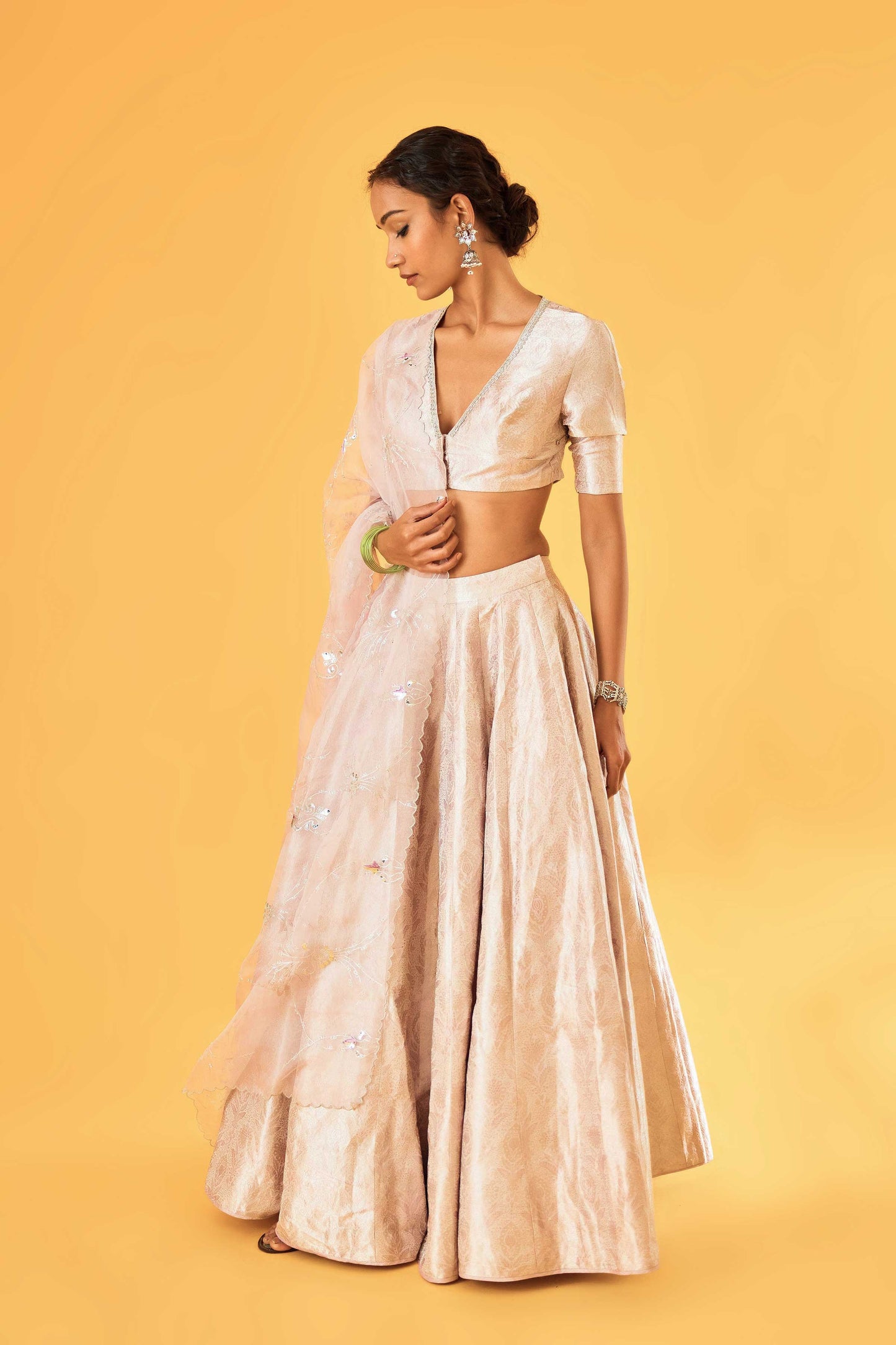 Gayatri Devi Kamkhab Lehenga (Ouda)