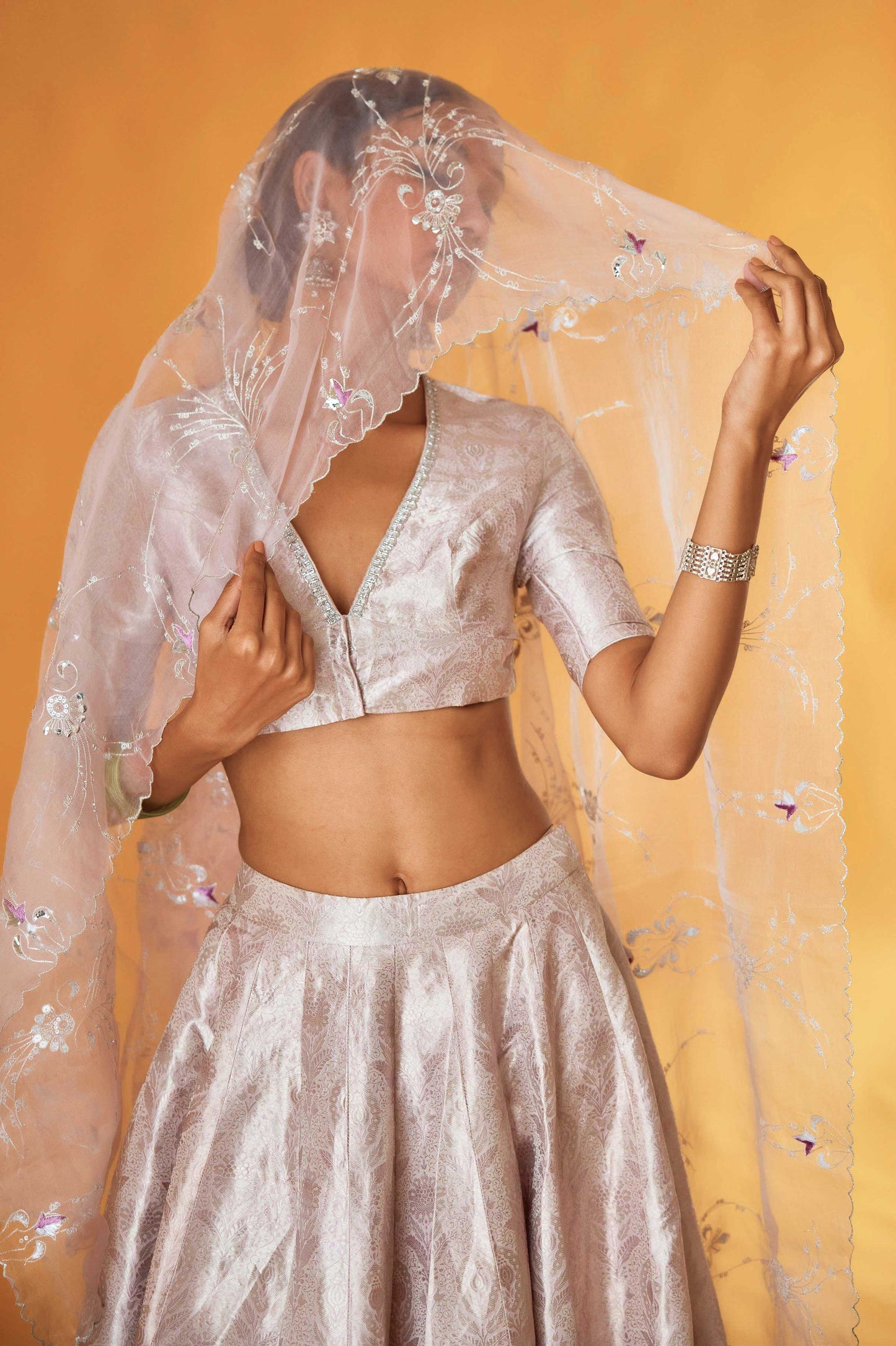 Gayatri Devi Kamkhab Lehenga (Ouda)