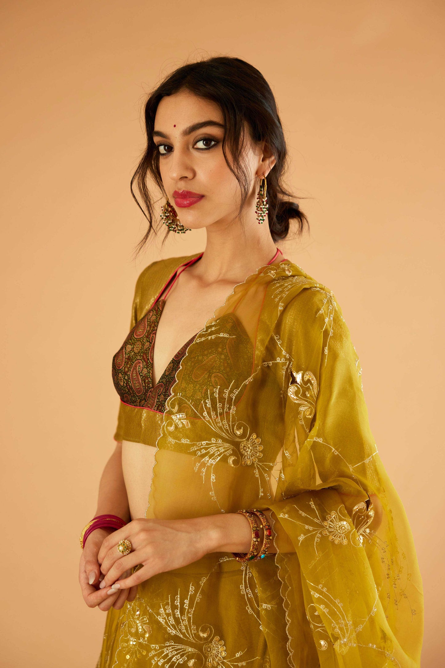 Gayatri Devi Lehenga (Mehendiya)