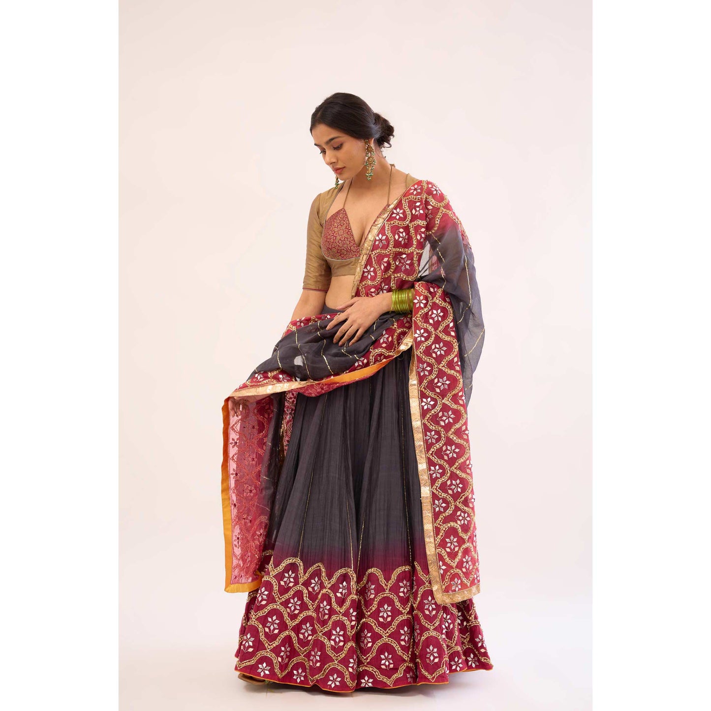 Indrani Lehenga Selaiti and Surkh