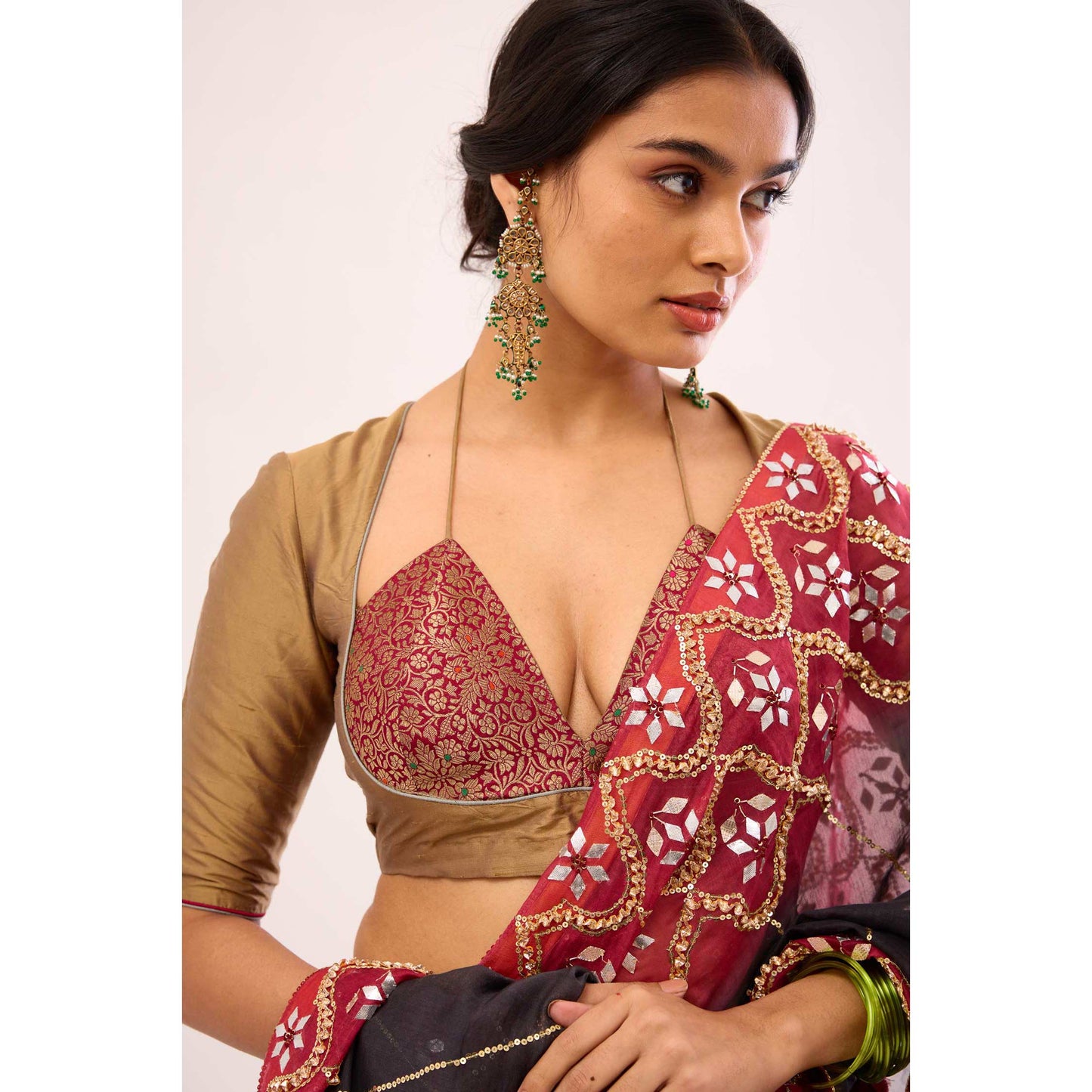 Indrani Lehenga Selaiti and Surkh