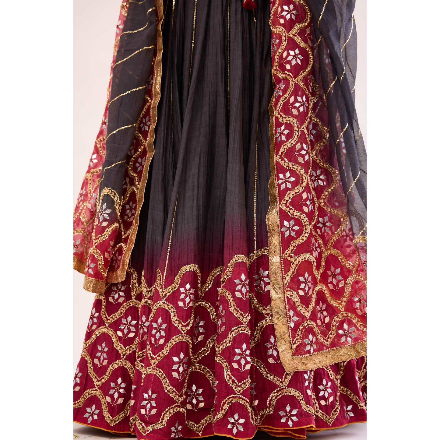 Indrani Lehenga Selaiti and Surkh