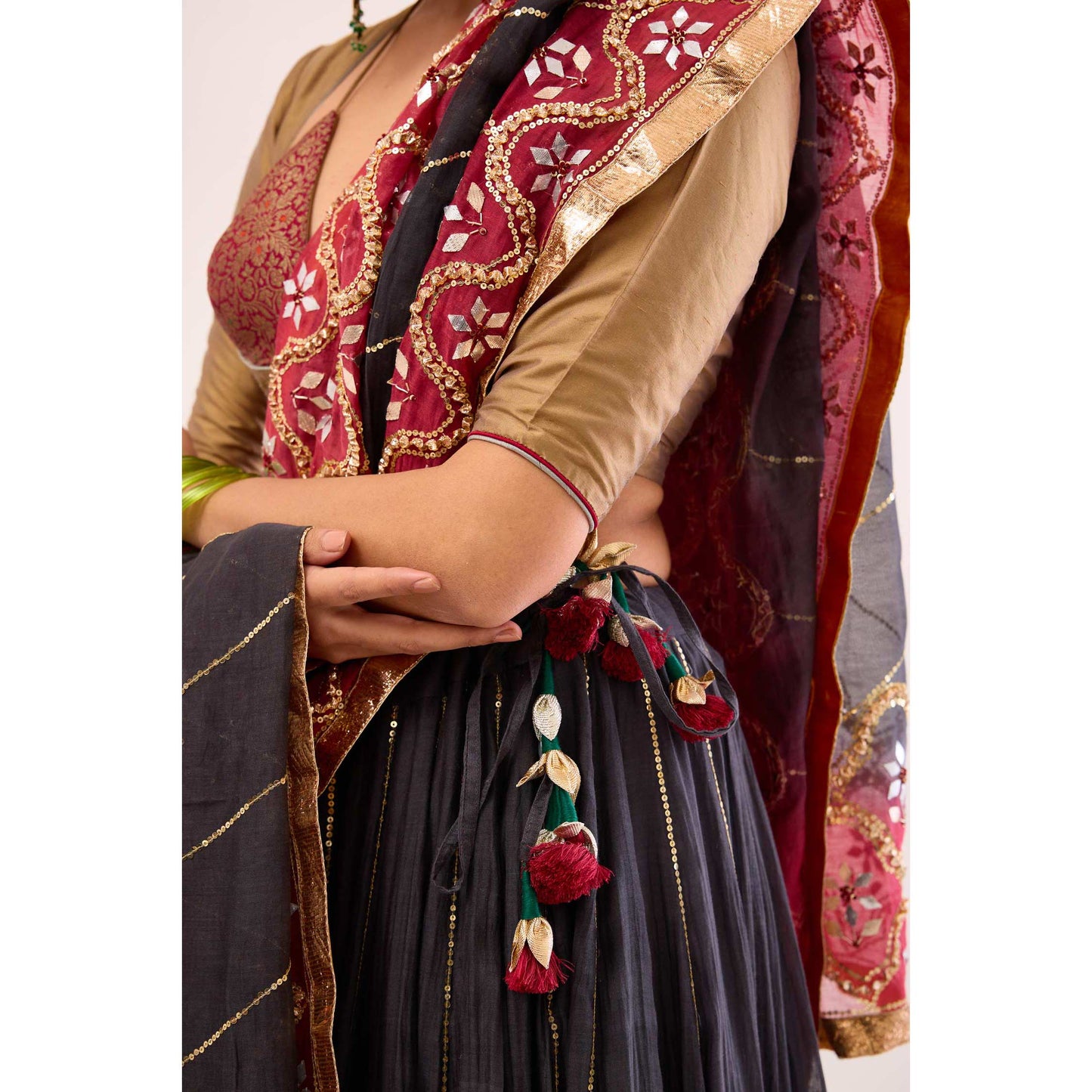 Indrani Lehenga Selaiti and Surkh