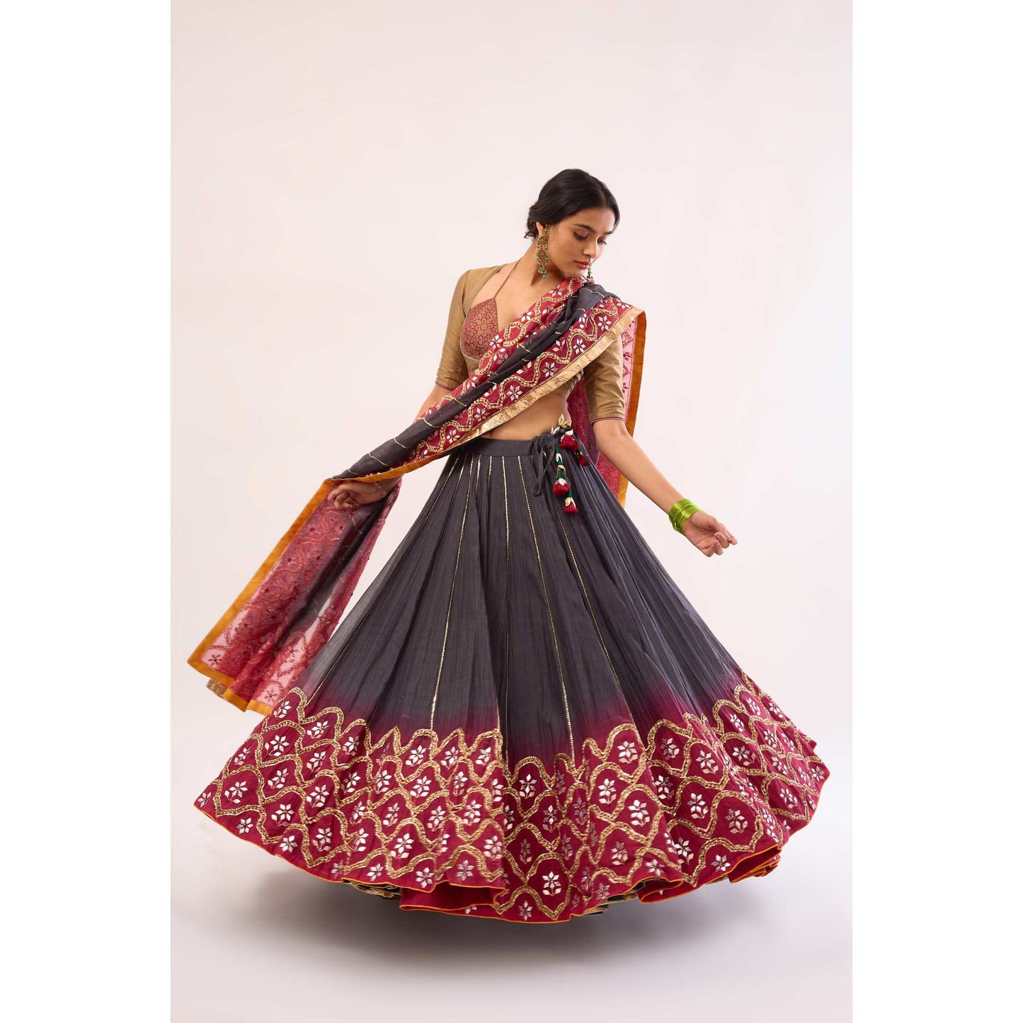 Indrani Lehenga Selaiti and Surkh