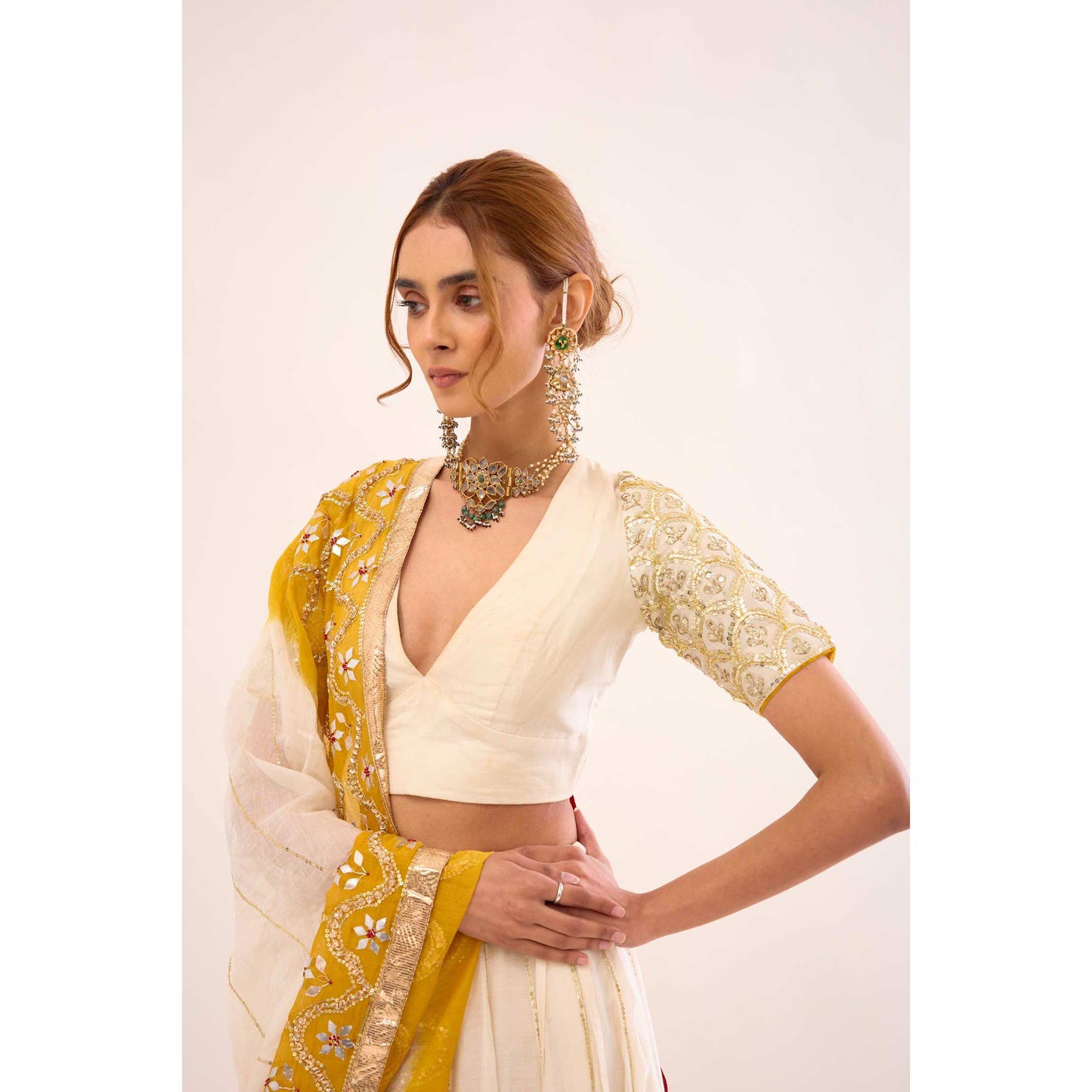 Indrani Lehenga Selaiti and Surkh