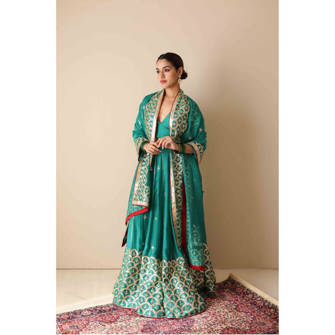 Indrani Lehenga Sabz Hara