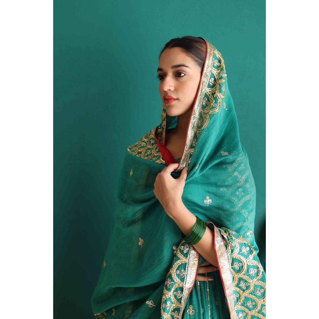 Indrani Lehenga Sabz Hara