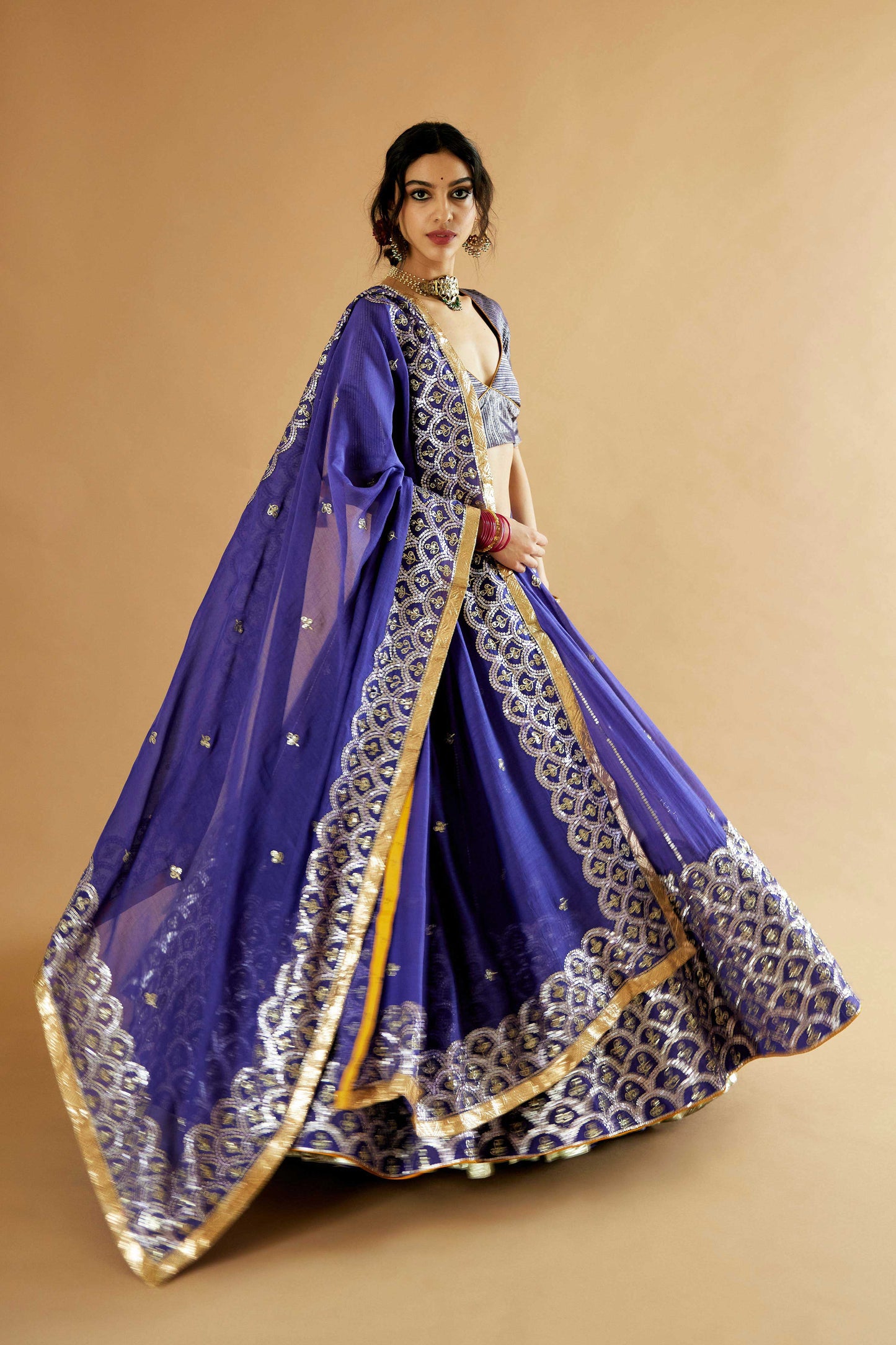Indrani Lehenga Selaiti and Surkh