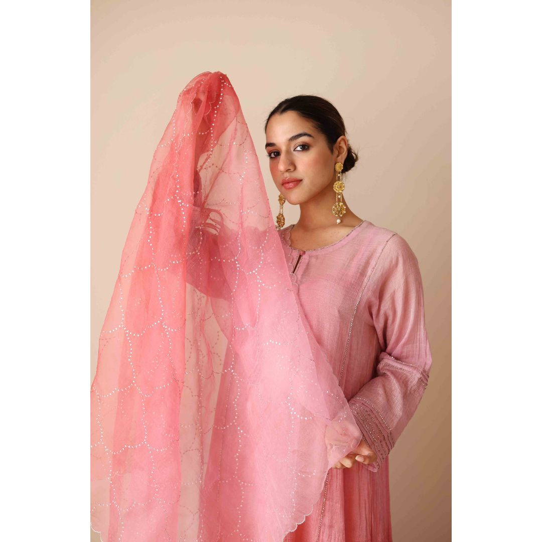 Mahepusht Sitara Jaal Gulabi Ombré Joda