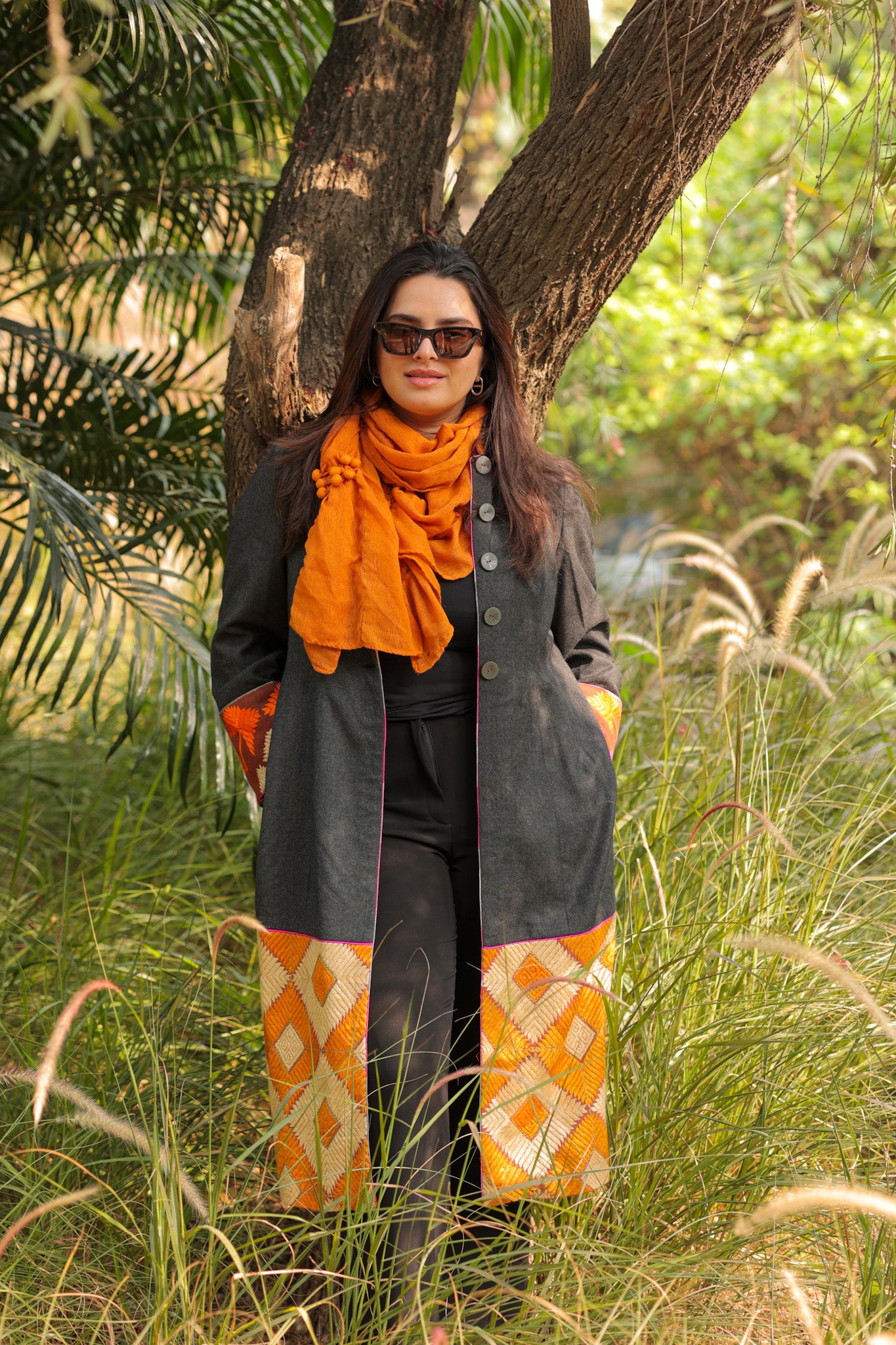 Fiza Meerzai Winter jacket Charcoal Grey