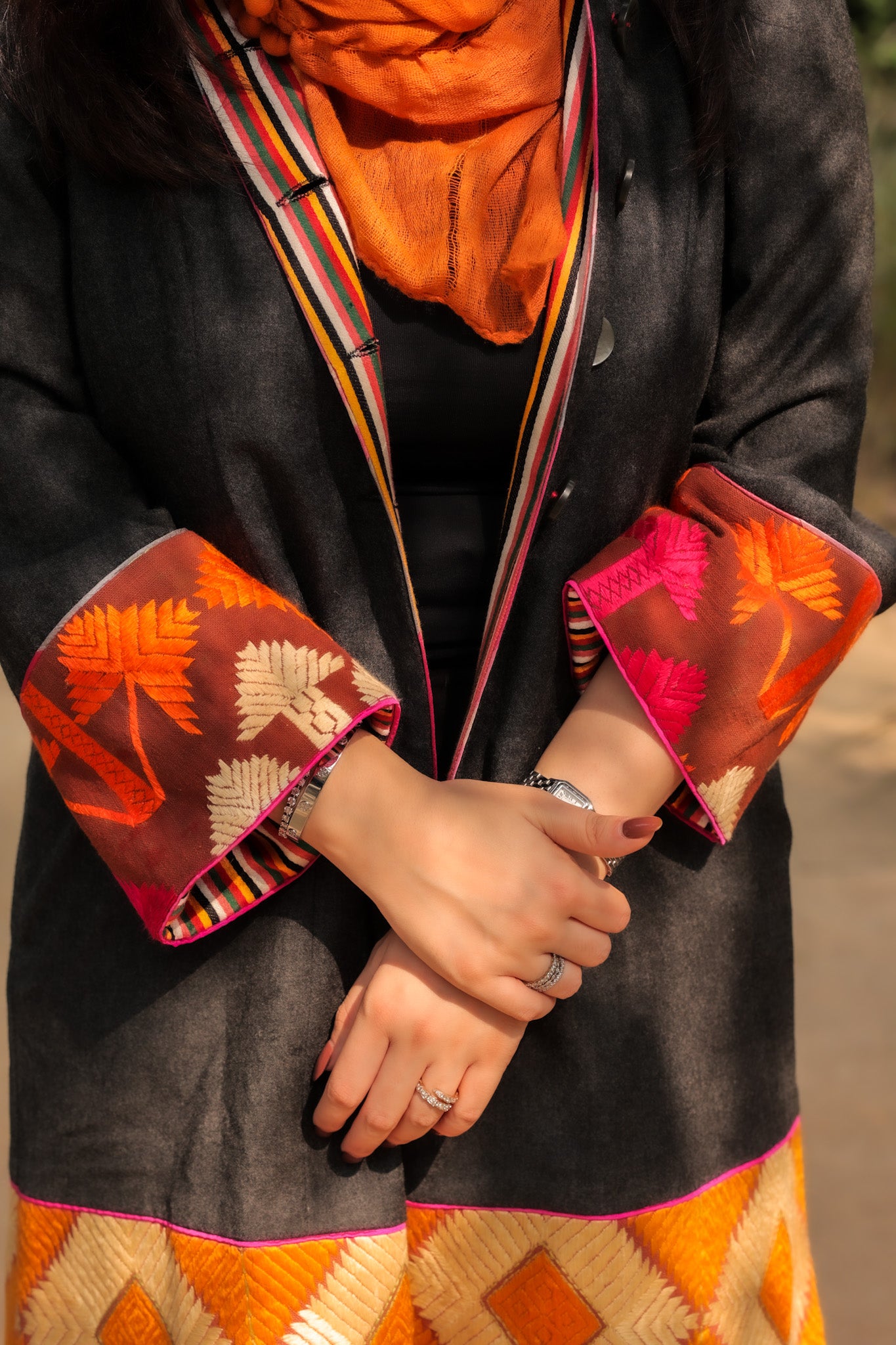 Fiza Meerzai Winter jacket Charcoal Grey