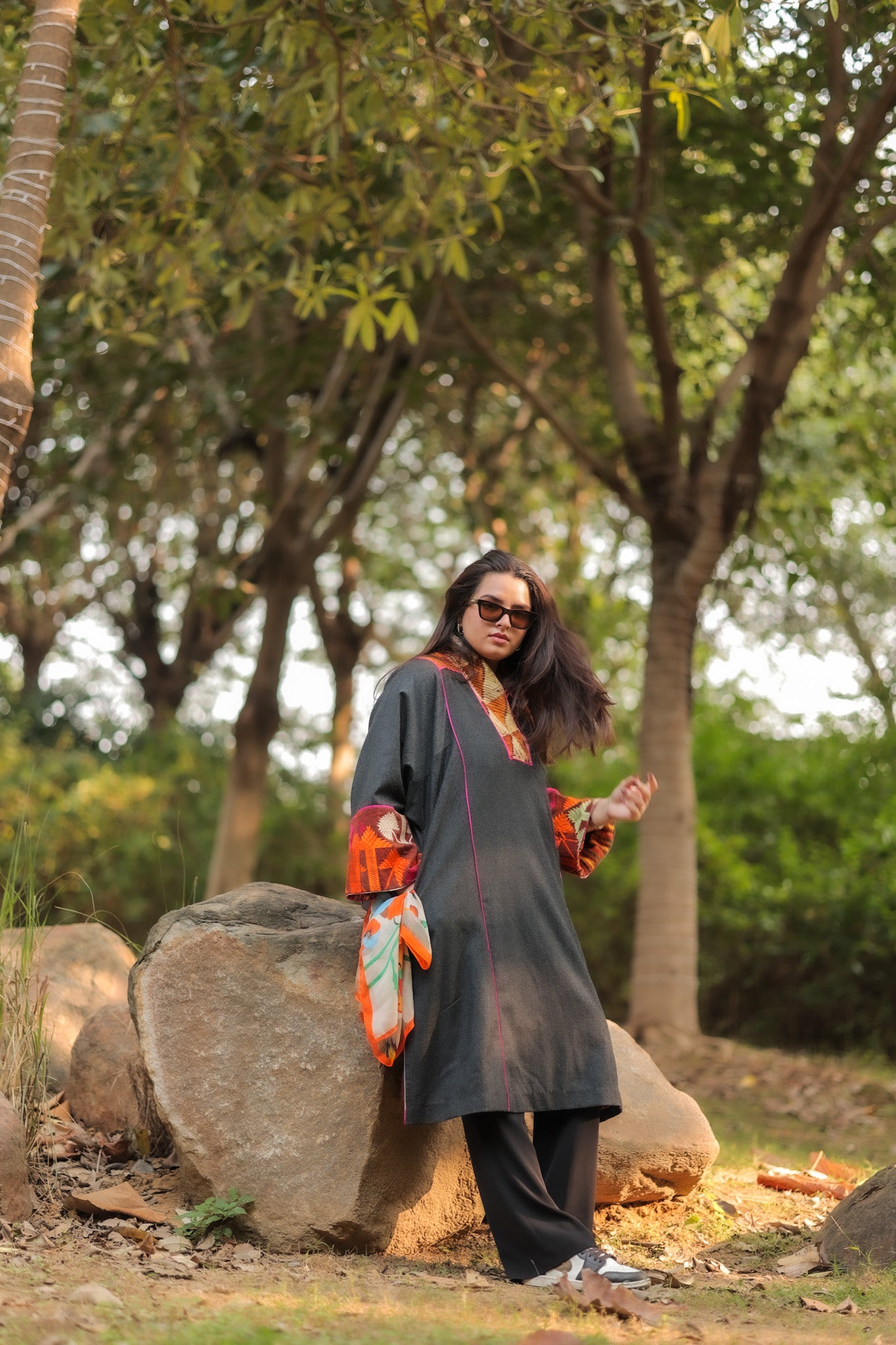 Khiza Meerzai Winter jacket Charcoal Grey