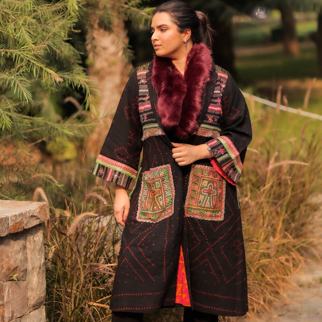Bahaar Meerzai Winter jacket Charcoal Grey