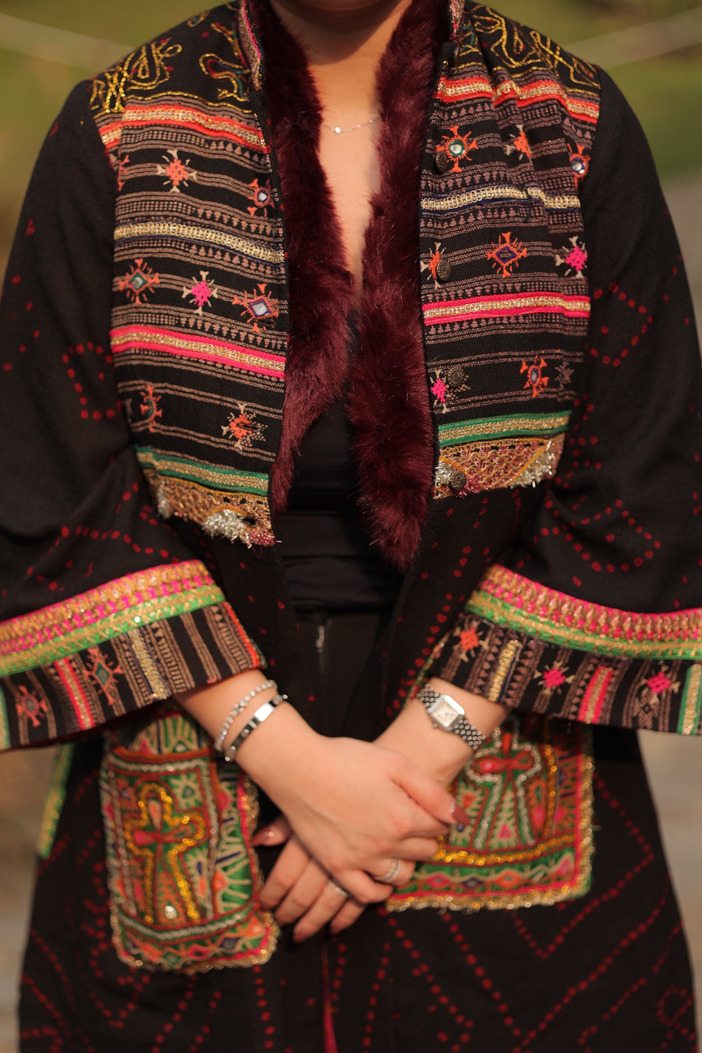 Bahaar Meerzai Winter jacket Charcoal Grey