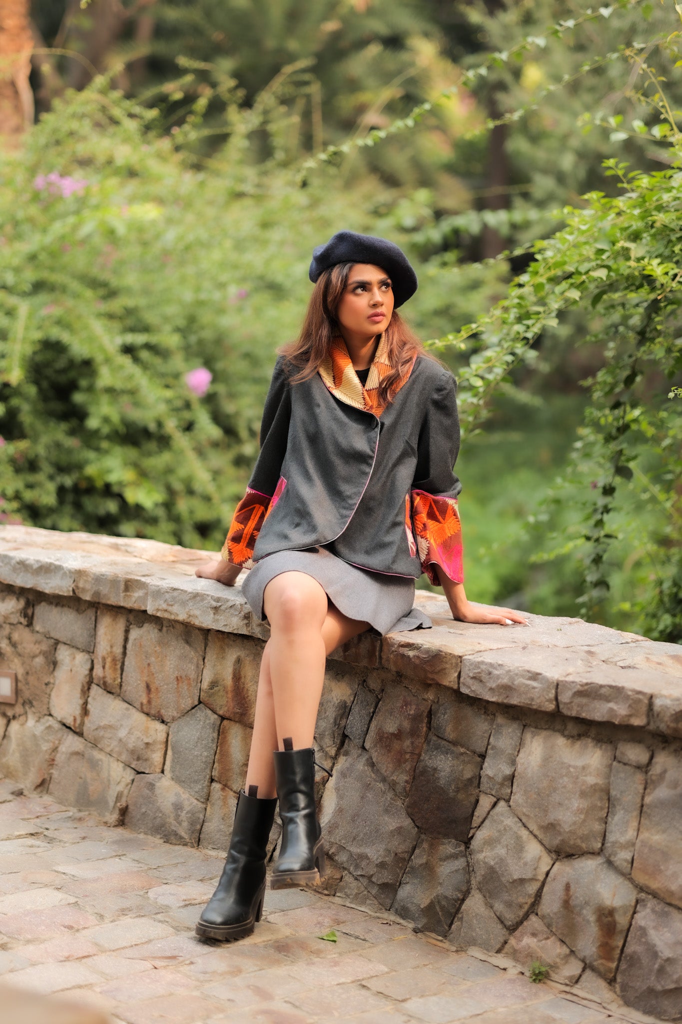 Gulrukh Meerzai Winter jacket Charcoal Grey