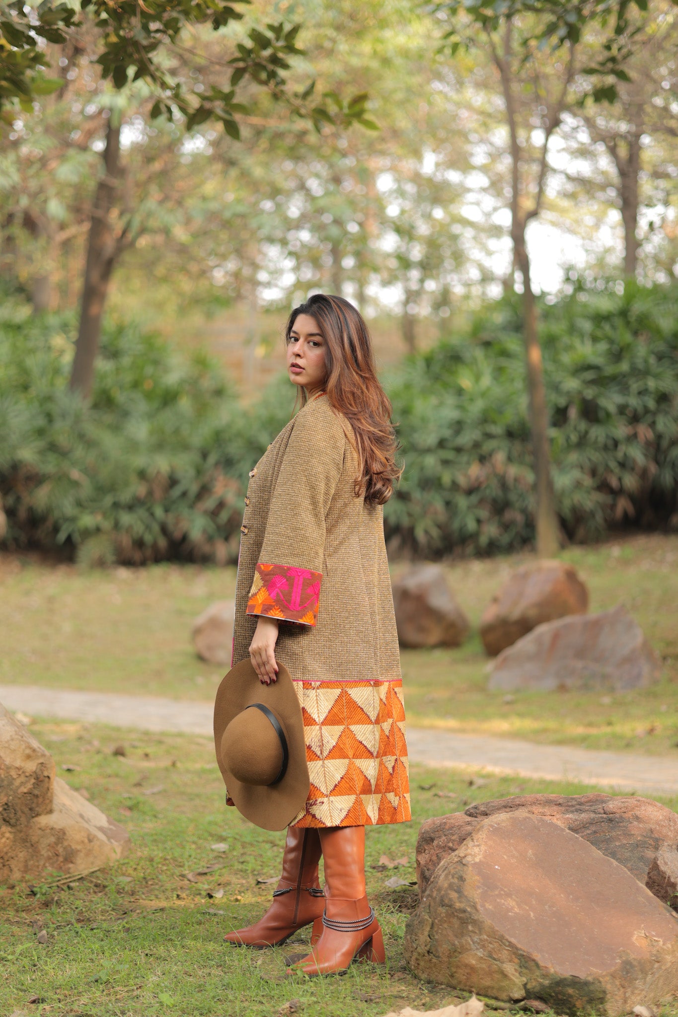 Fiza Meerzai Winter jacket Brown