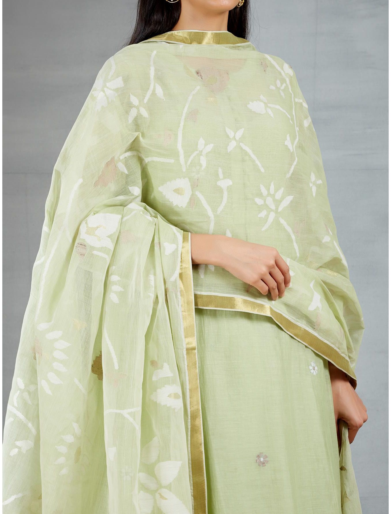 Dhakai joda in Apple Green