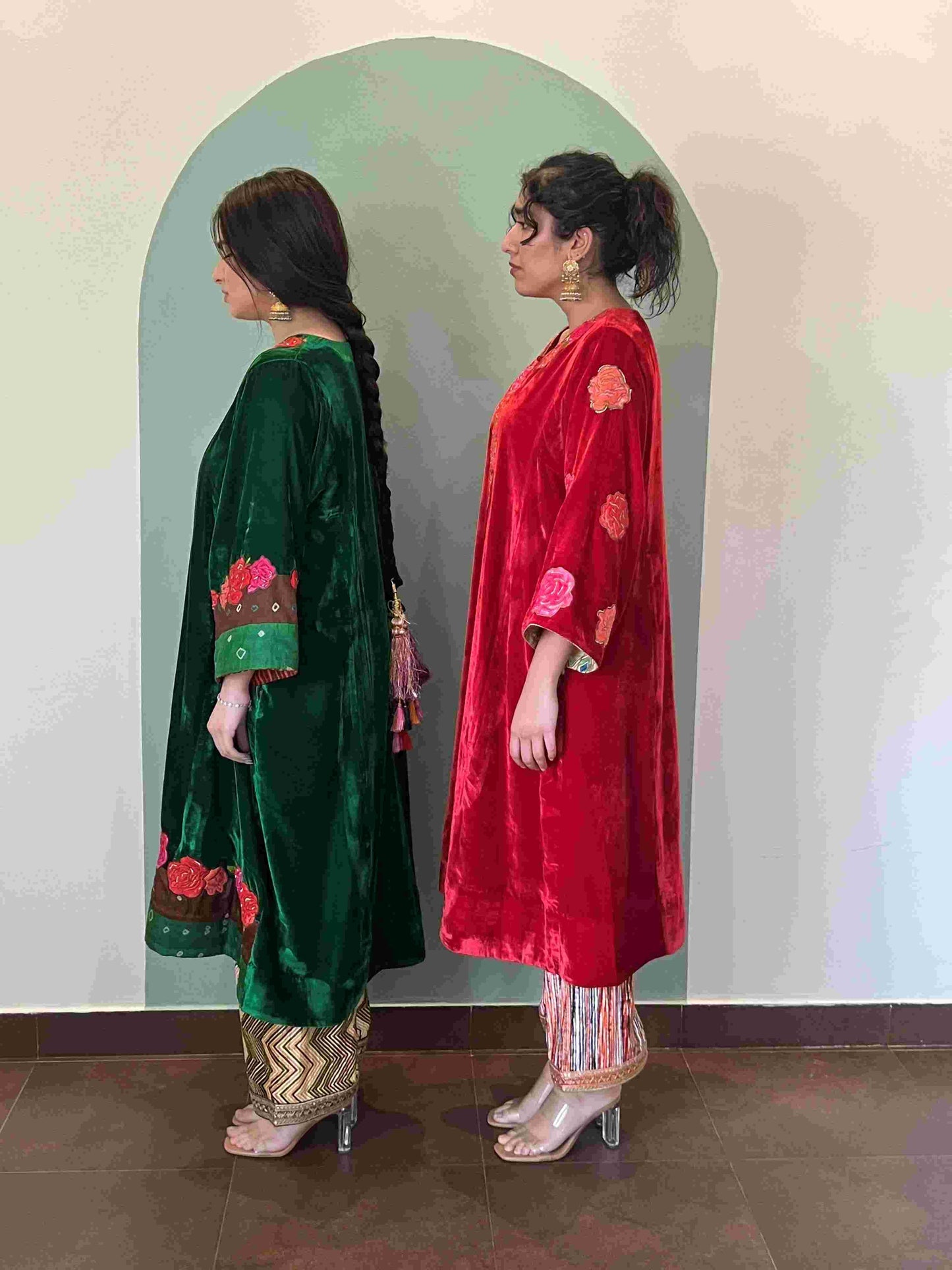 Green makhmal joda