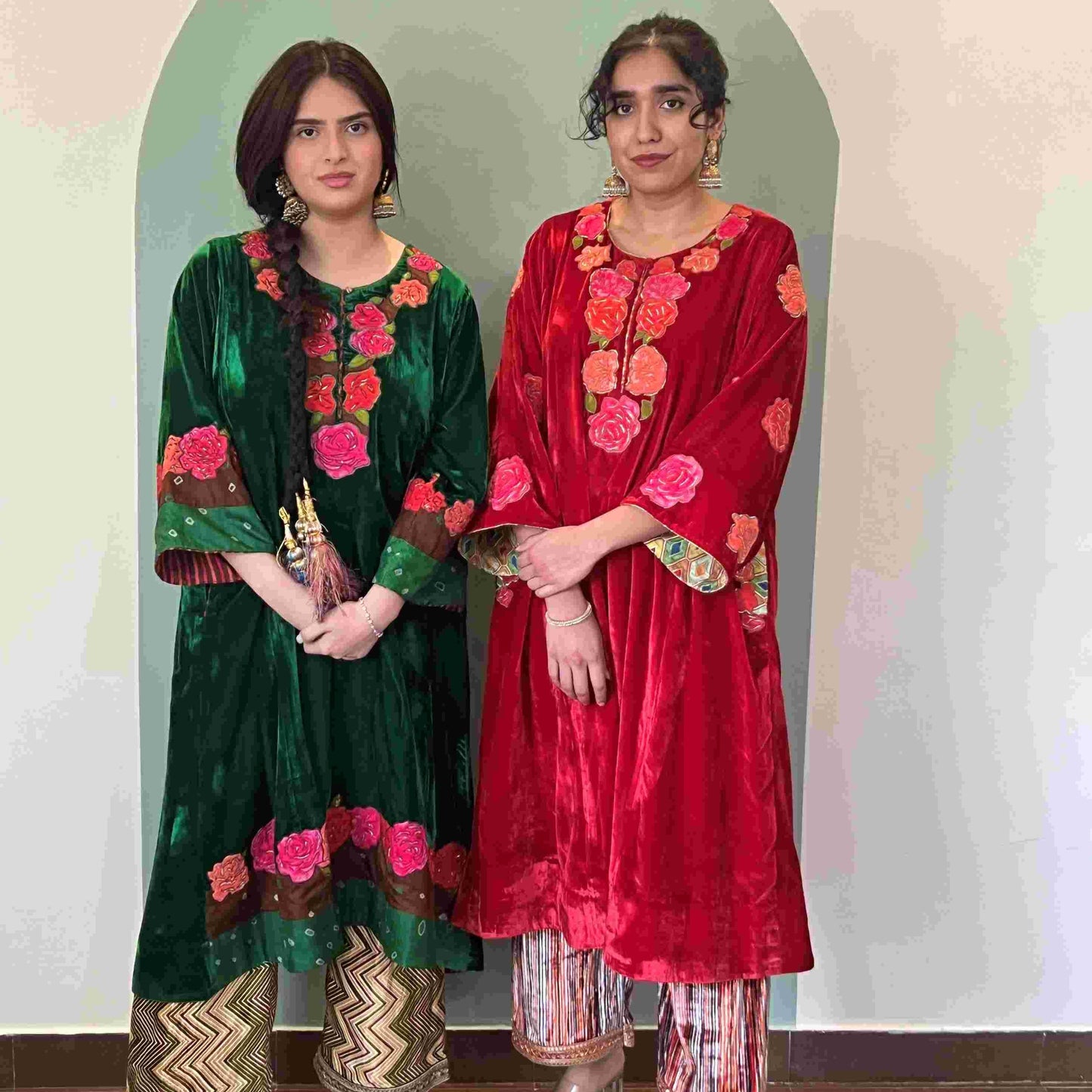 Green makhmal joda