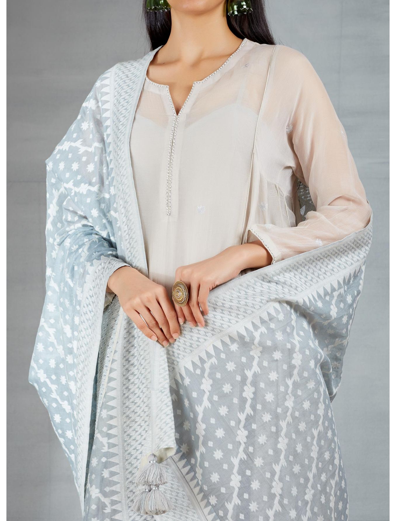 Dhakai joda in grey