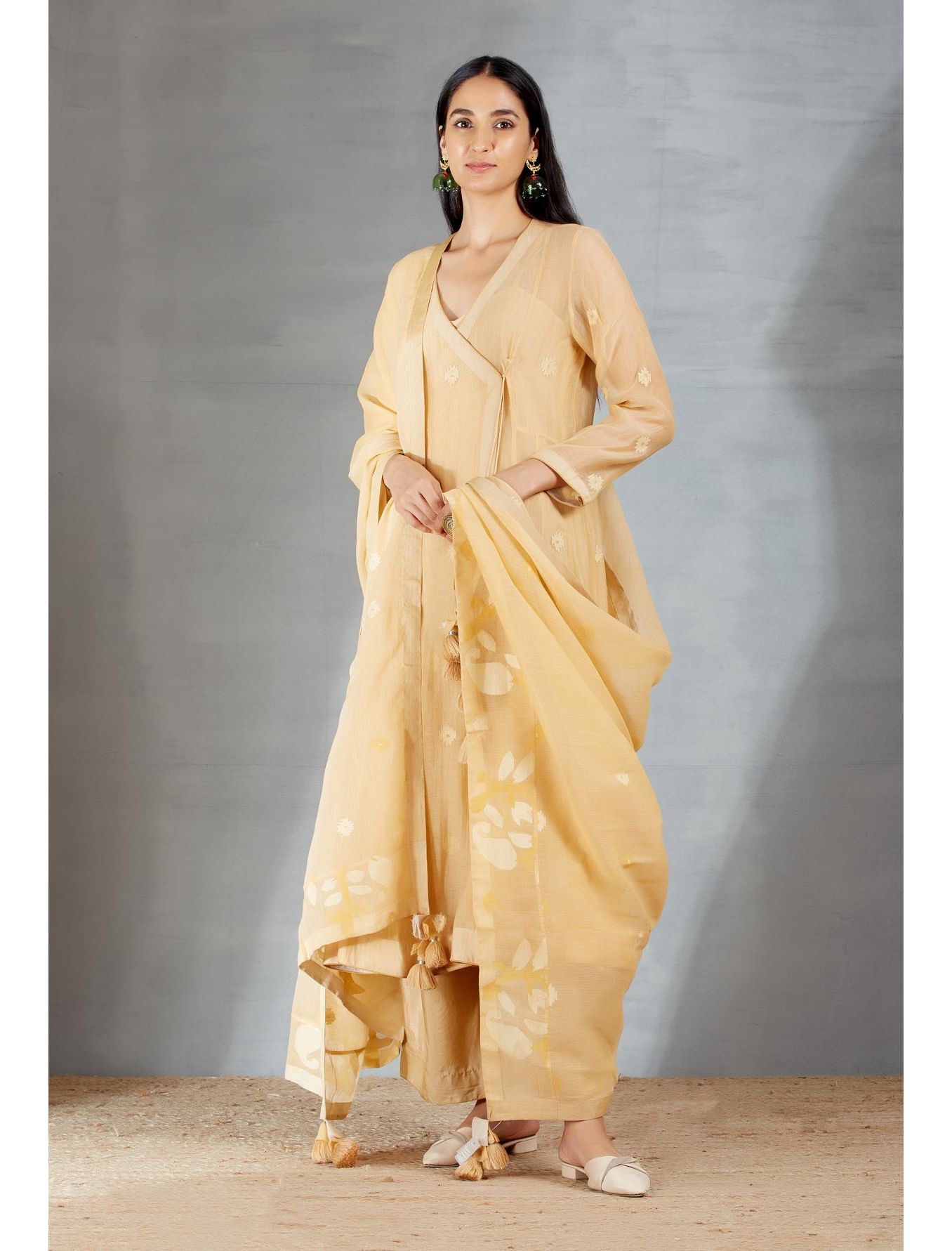 Dhakai joda in Badami Brown