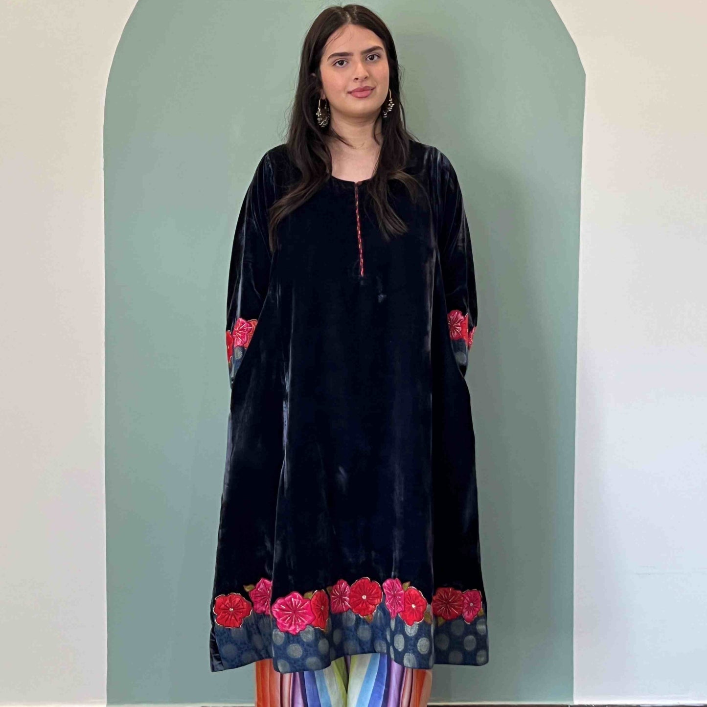 Blue makhmal joda