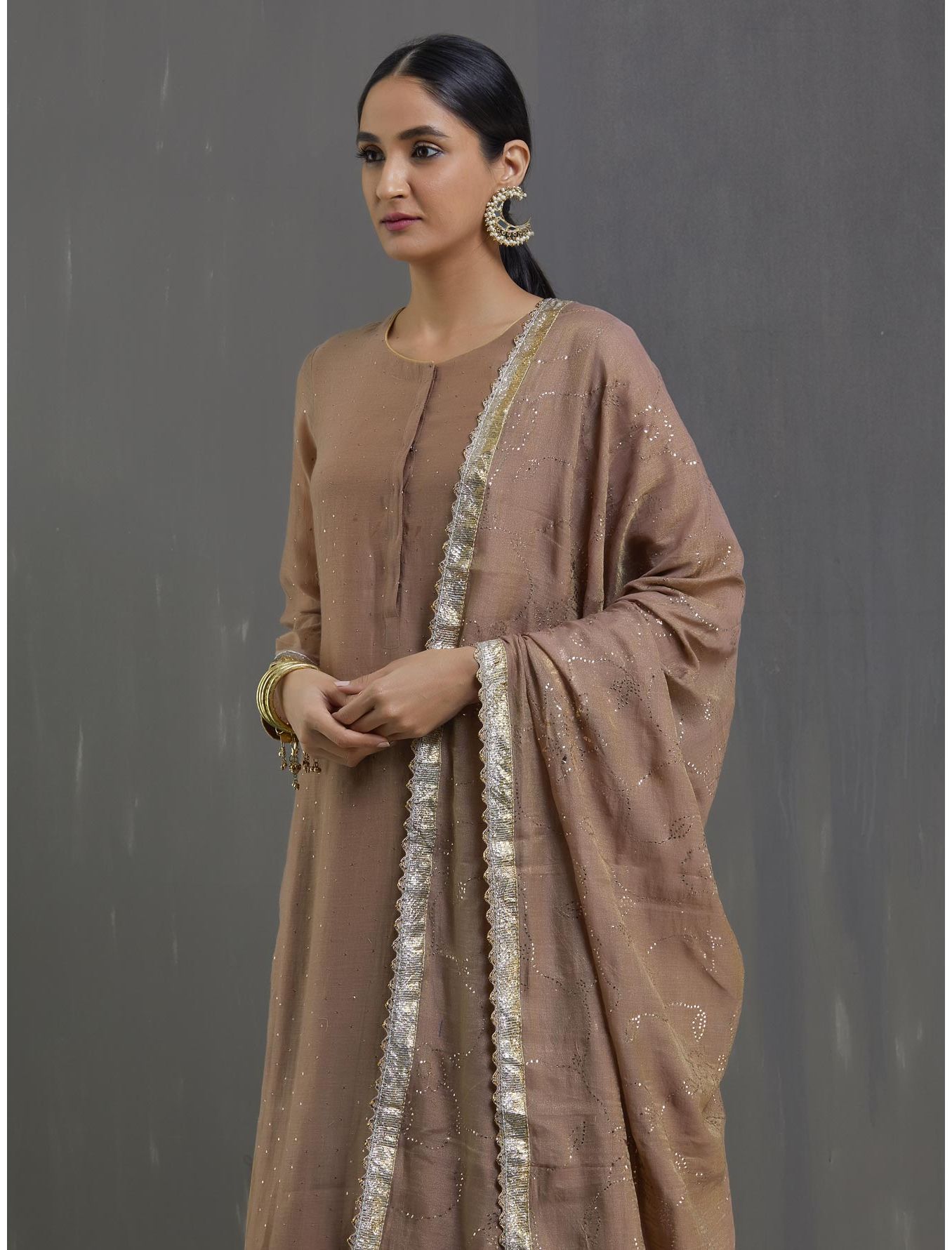 Kamdani lehenga Joda- Brown