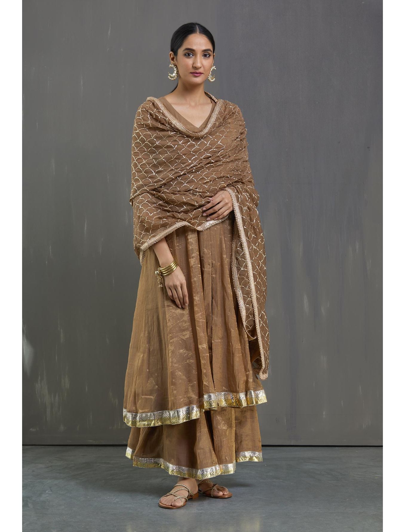 Mahepusht lehenga Joda- Light Brown