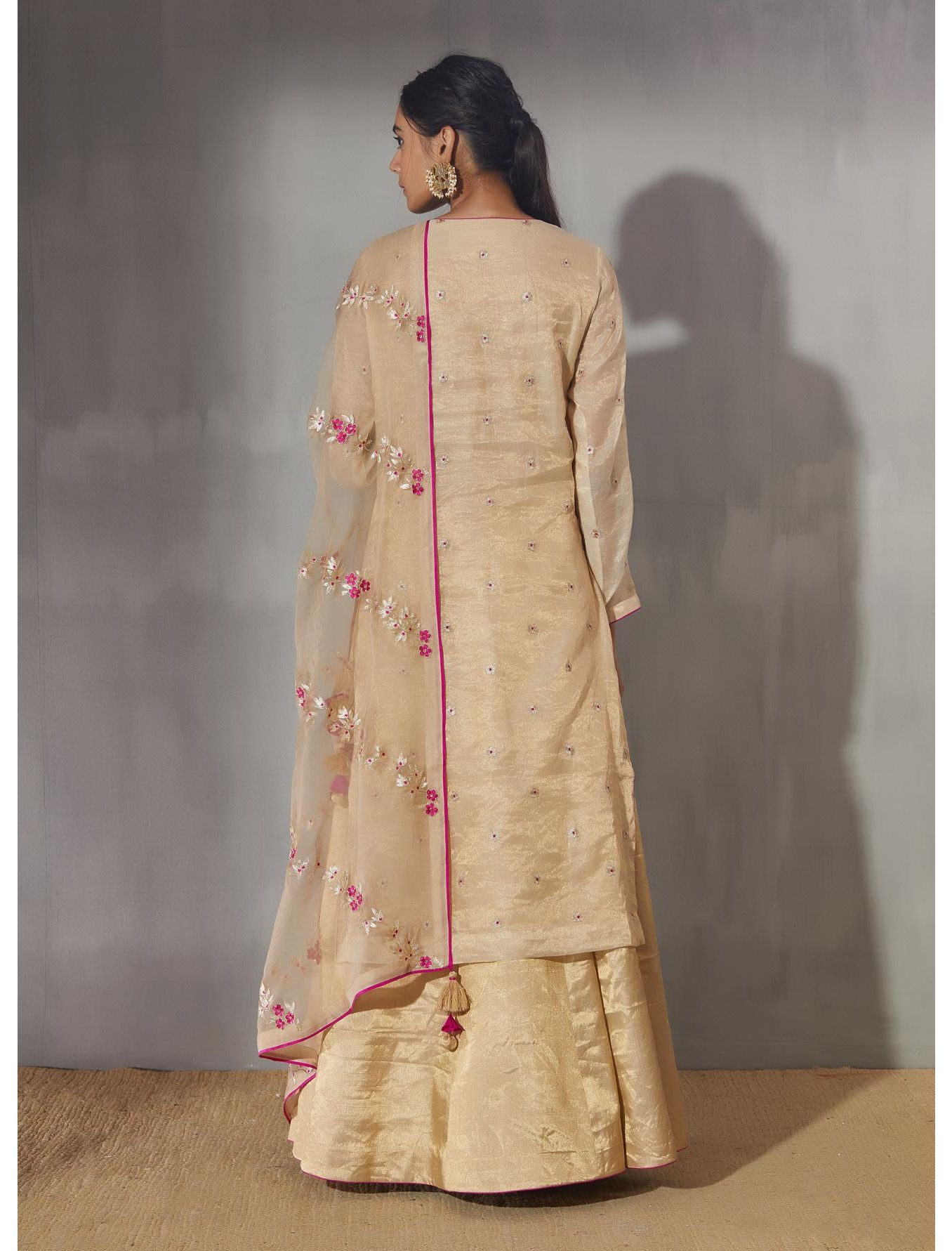 Cream Chadi work lehenga Joda