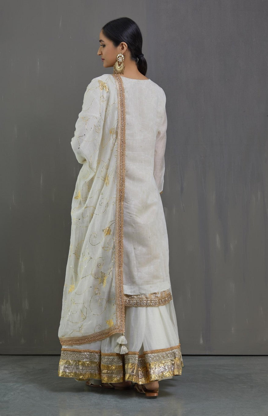 Kamdani lehenga Joda- Offwhite