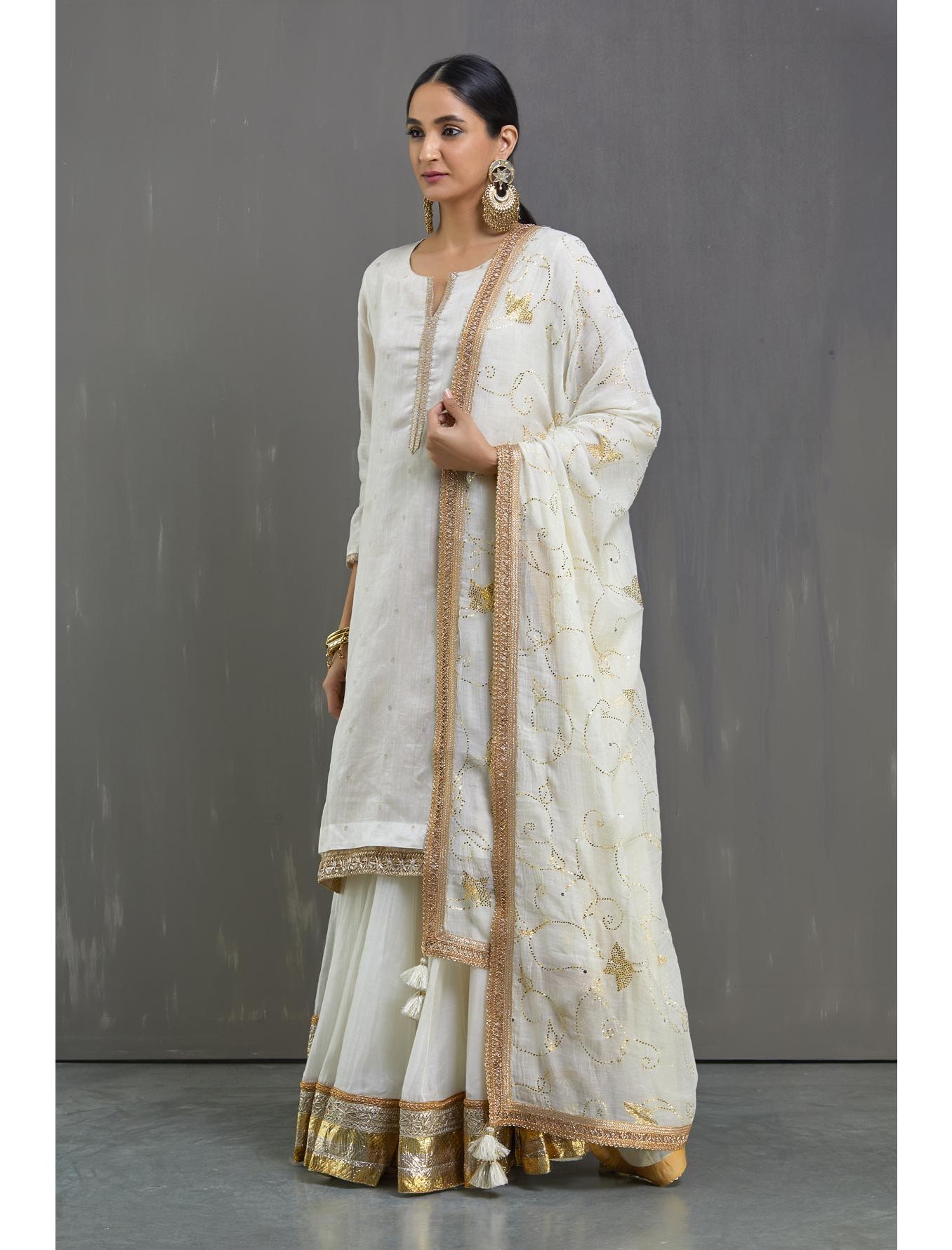 Kamdani lehenga Joda- Offwhite