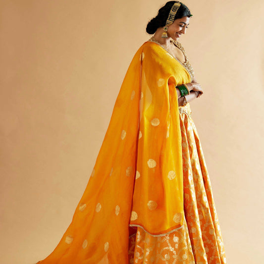 Durgavati Banarasi Lehenga (Haldi)