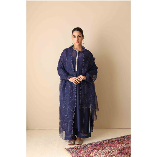 Mahepusht Sitara Jaal in Gehra Neela