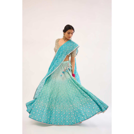 Meenakshi Devi Lehenga Firozi