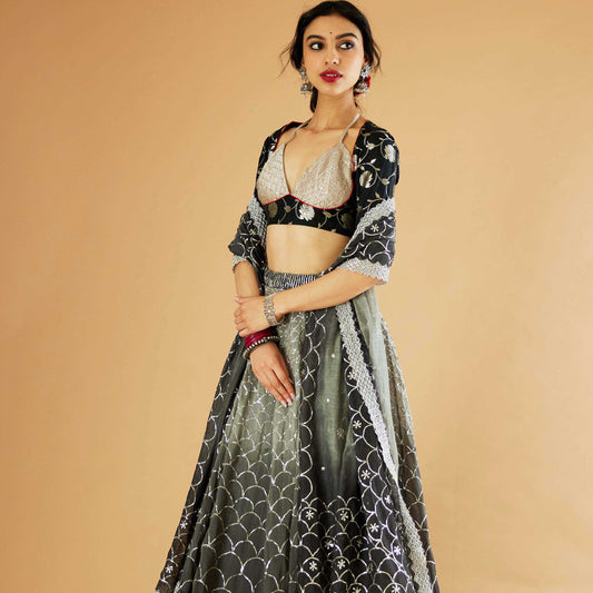 Meenakshi Devi Lehenga (Surmai)