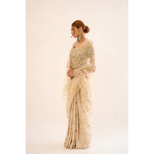 Padmavati saree- Gandumi/ Ivory