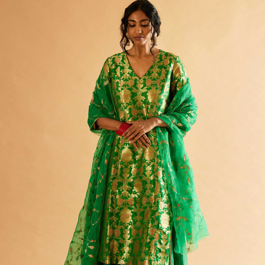 Rani Padmani Lehenga- Sabz