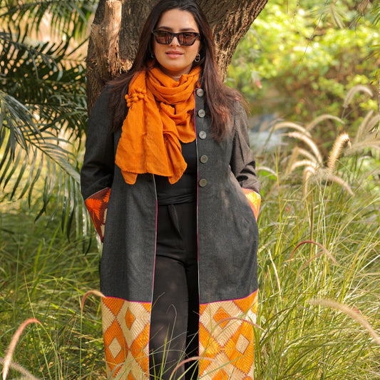 Fiza Meerzai Winter jacket Charcoal Grey