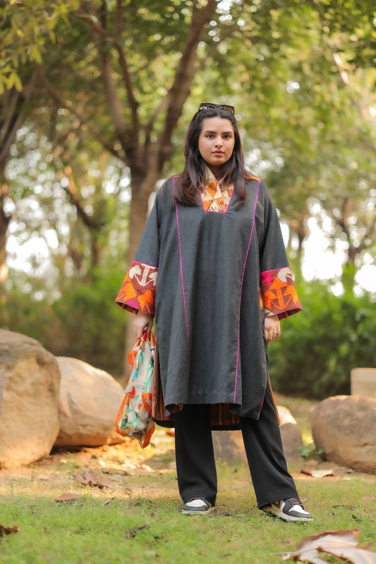 Khiza Meerzai Winter jacket Charcoal Grey