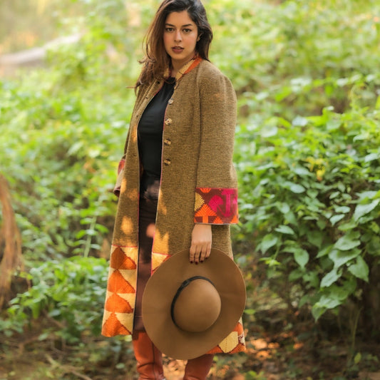 Fiza Meerzai Winter jacket Brown