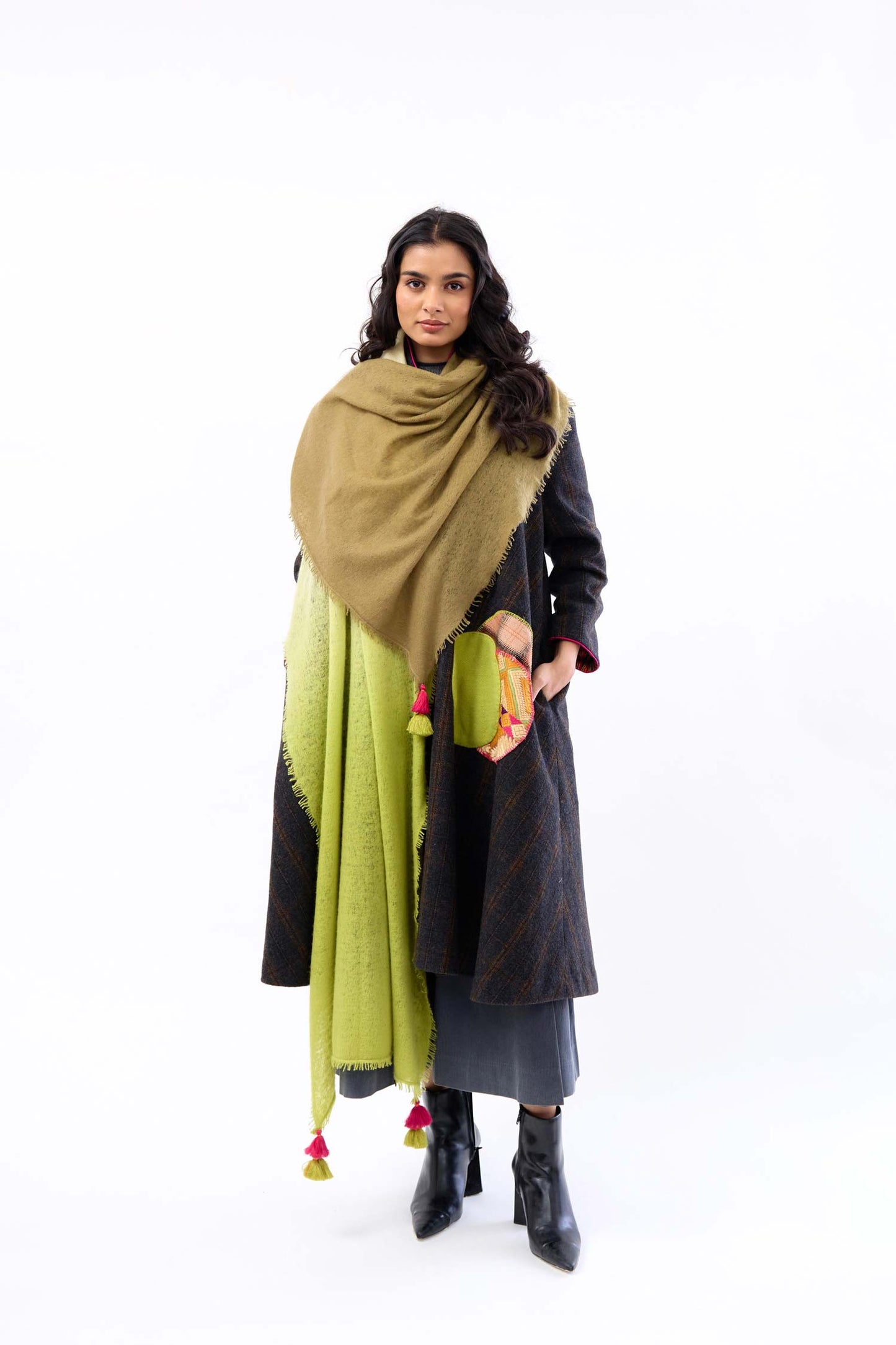 Mehri Kathai with lime green